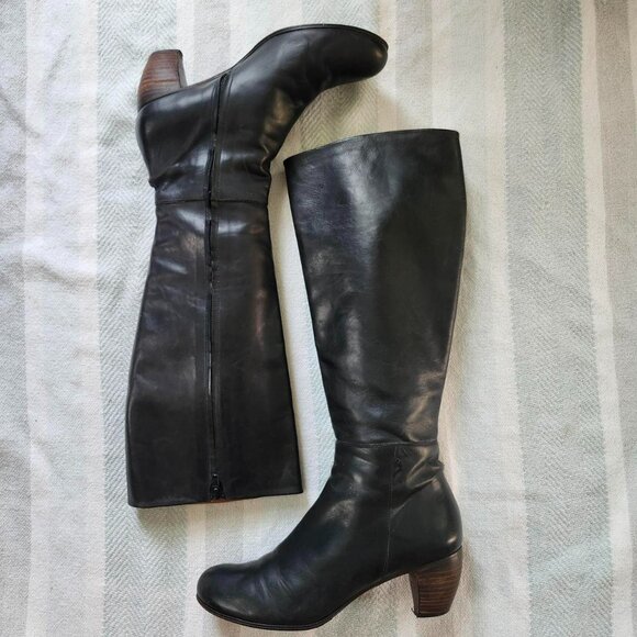 COCLICO Black Knee High heeled boots - Picture 1 of 9
